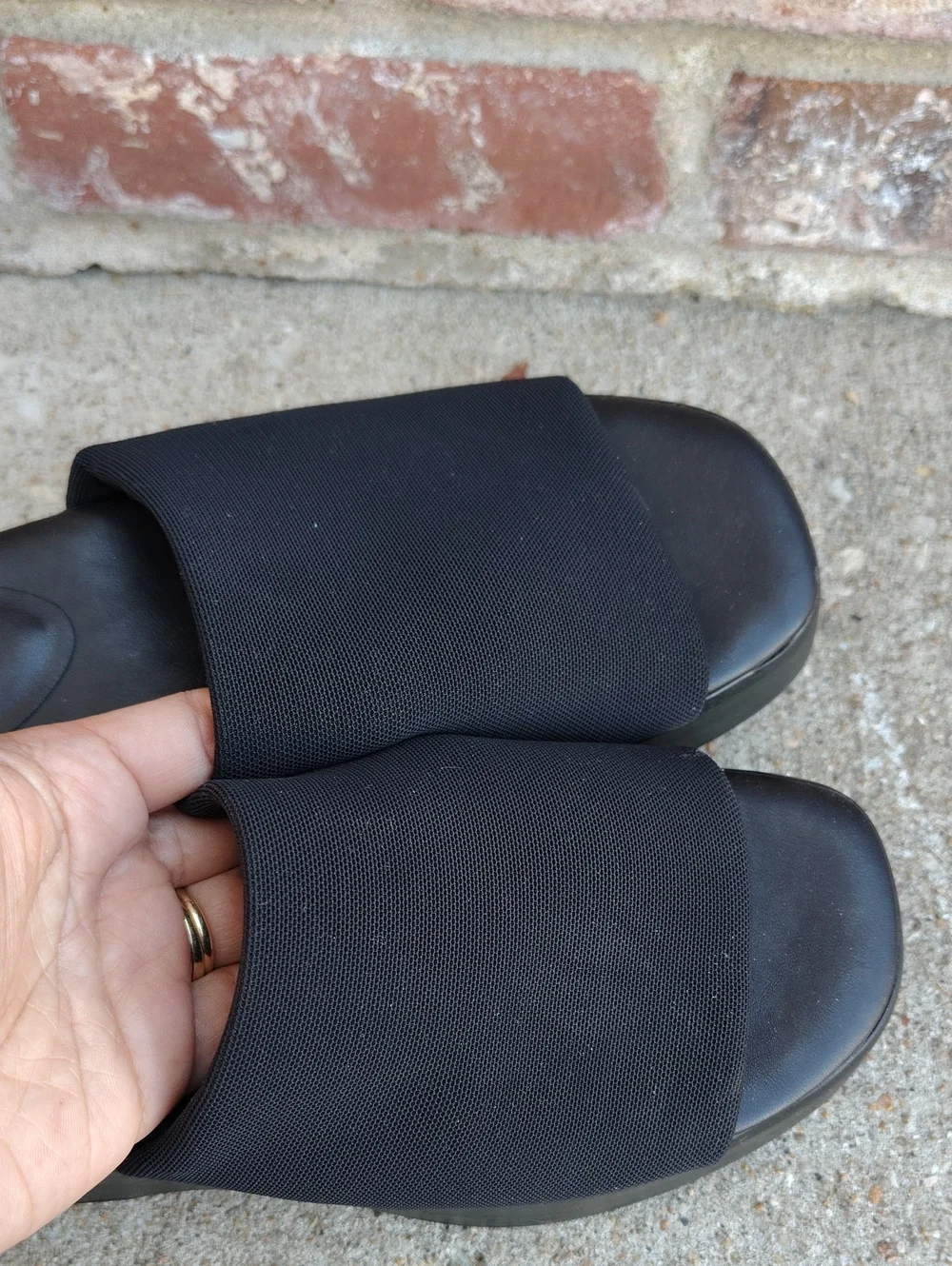 Wild Fable Knit Stretch Black Platform Sandals Size 6 Y2K Whimsigoth Retro